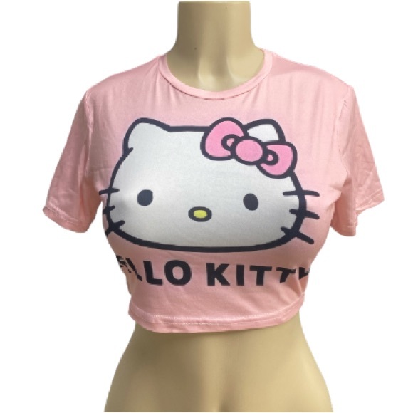 Hello Kitty crop t shirt. Size L - Picture 4 of 4
